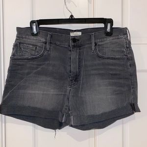 MOTHER faded grey jean shorts